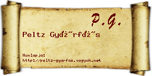 Peltz Gyárfás névjegykártya